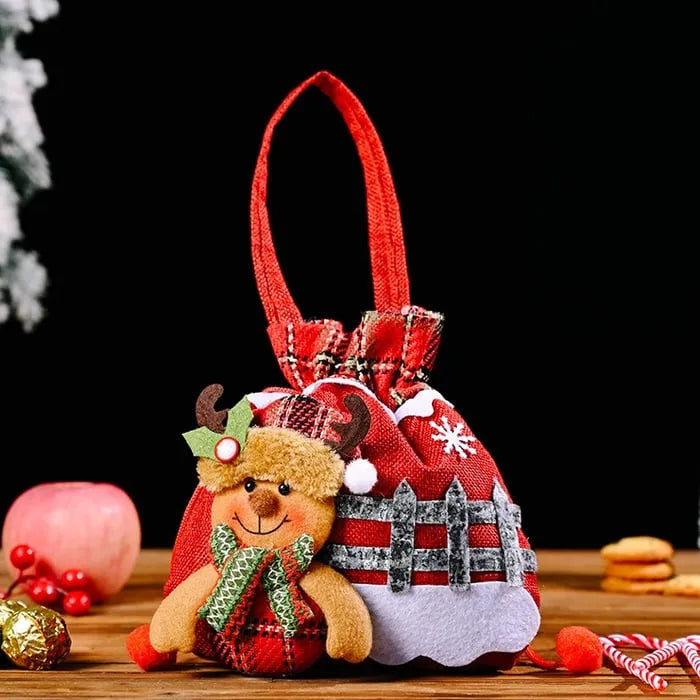 Sacs Cadeaux de Noël – Pochettes Festives avec Personnages Magiques