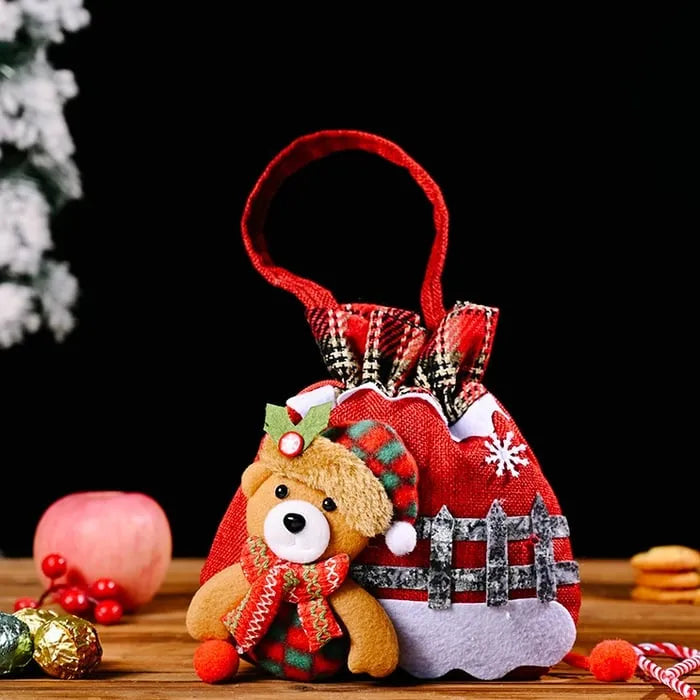 Sacs Cadeaux de Noël – Pochettes Festives avec Personnages Magiques