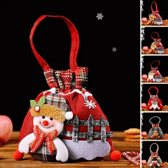 Sacs Cadeaux de Noël – Pochettes Festives avec Personnages Magiques