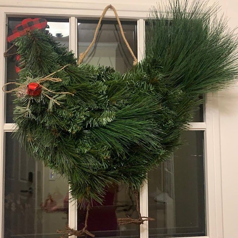 Décoration de Porte - Coq de Noël
