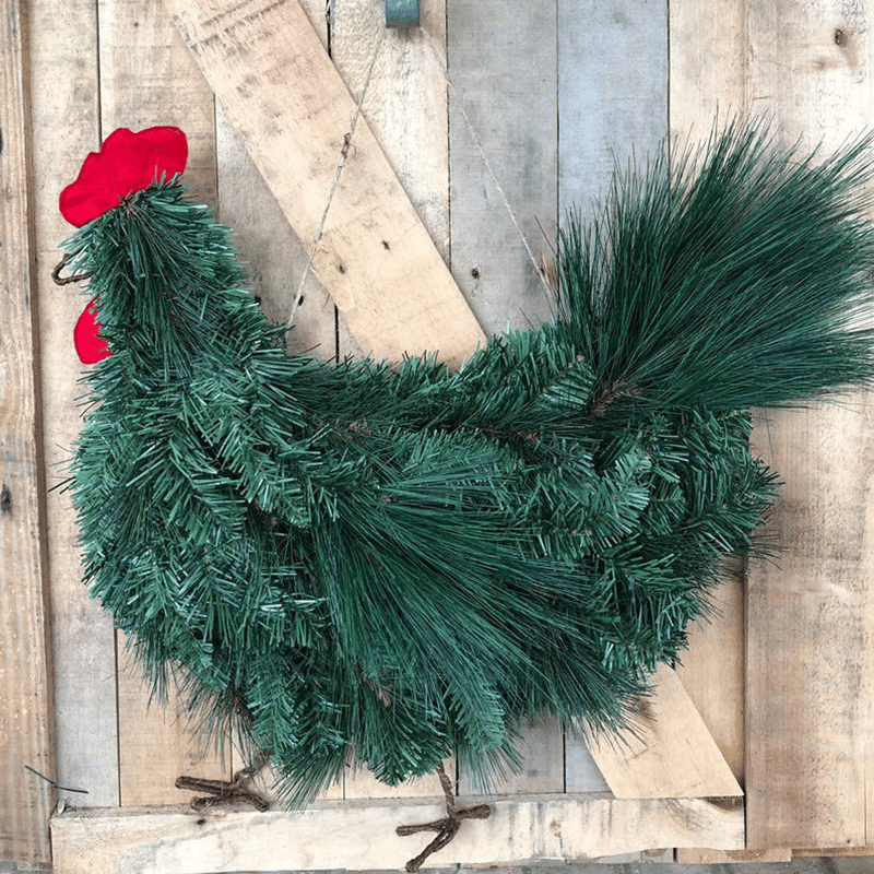 Décoration de Porte - Coq de Noël