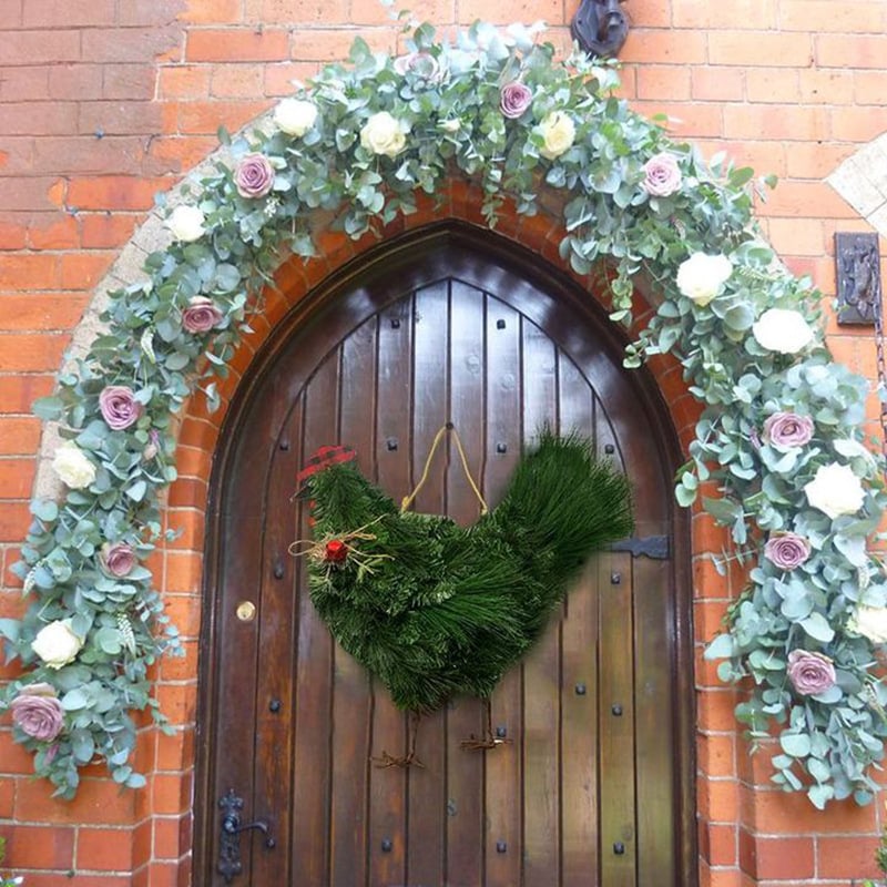 Décoration de Porte - Coq de Noël