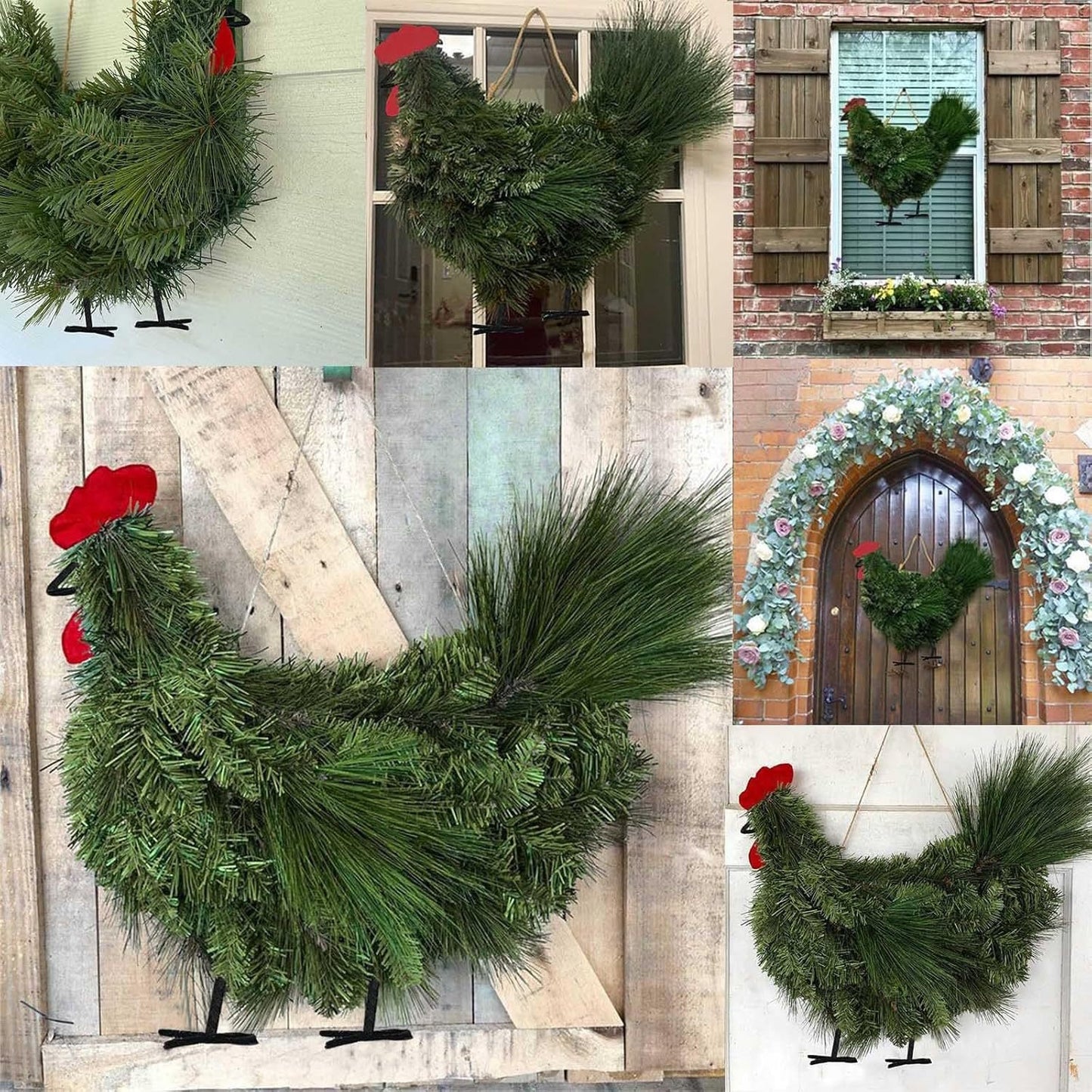 Décoration de Porte - Coq de Noël